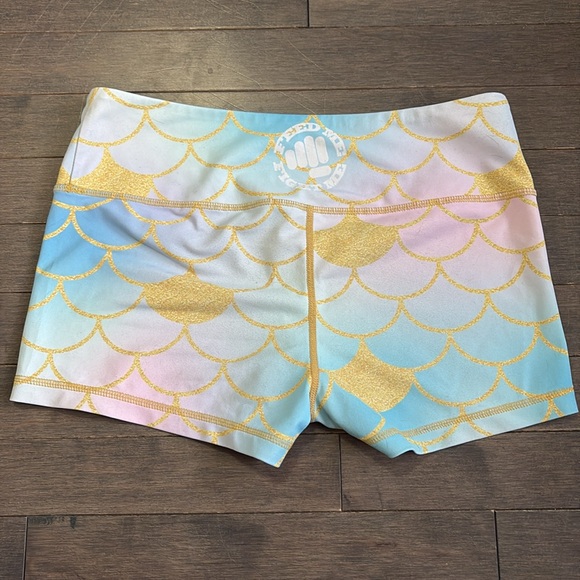 FEED ME FIGHT ME MERMAID Pastel Multicoloured SHORTS Women’s S - Picture 5 of 5